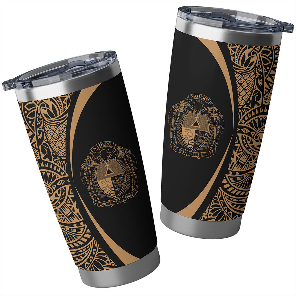 Nauru Tumbler Lauhala Circle Style Gold