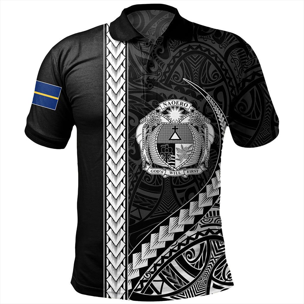 Nauru Polo Shirt Tribal Micronesian Coat Of Arms