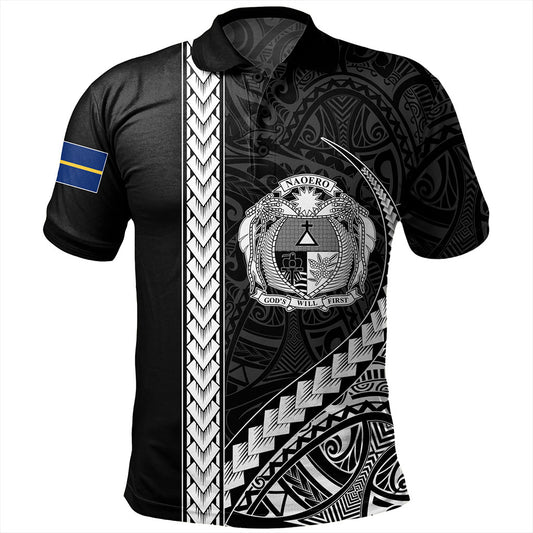 Nauru Polo Shirt Tribal Micronesian Coat Of Arms