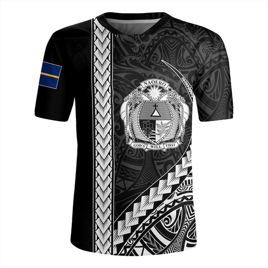 Nauru Rugby Jersey Tribal Micronesian Coat Of Arms