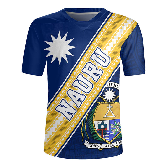 Nauru Rugby Jersey Flag And Coat Of Arms