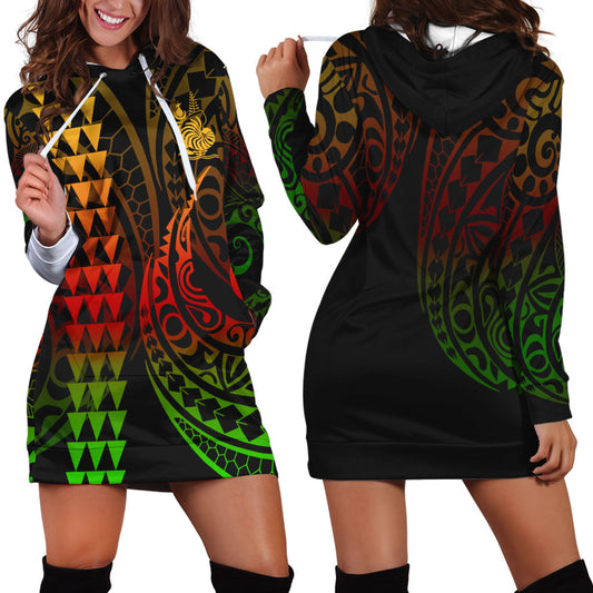 New Caledonia Hoodie Dress Kakau Style Reggae