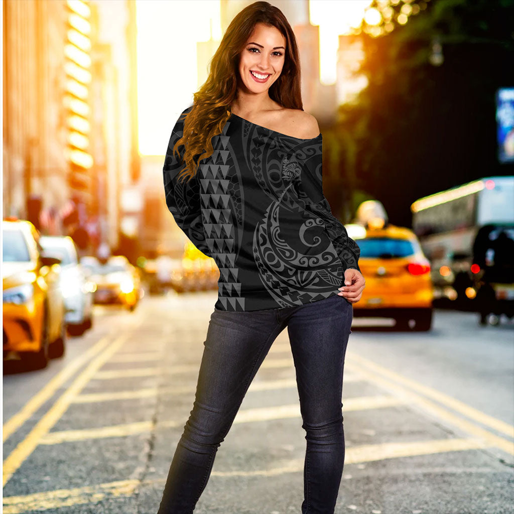 New Caledonia Off Shoulder Sweatshirt Kakau Style