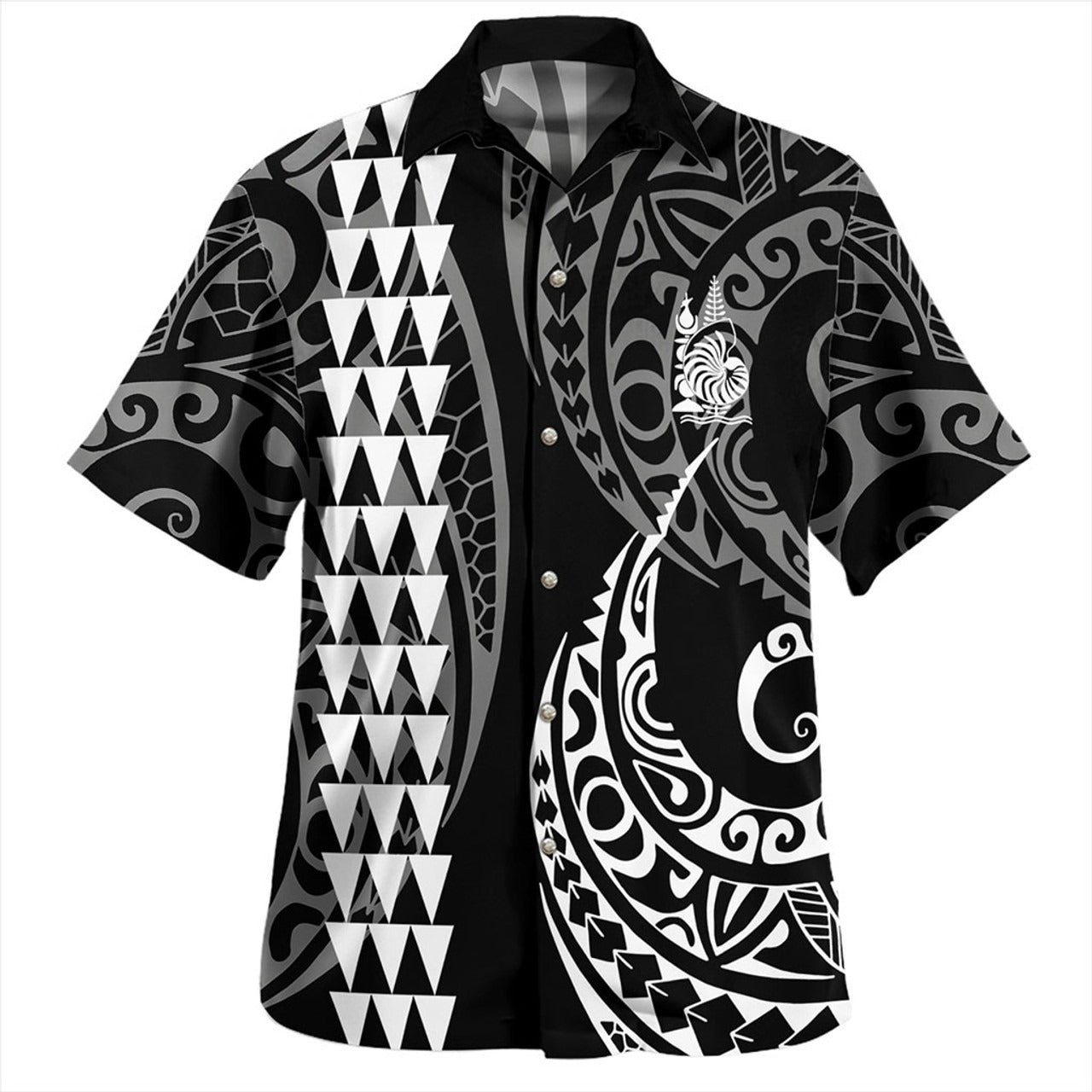 New Caledonia Combo Short Sleeve Dress And Shirt Kakau Style White