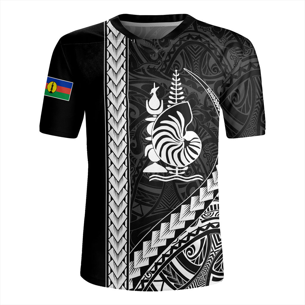 New Caledonia Rugby Jersey Tribal Melanesian Coat Of Arms