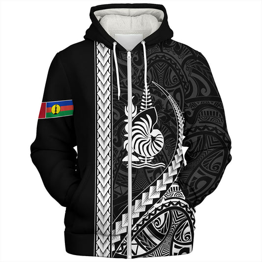 New Caledonia Sherpa Hoodie Tribal Melanesian Coat Of Arms
