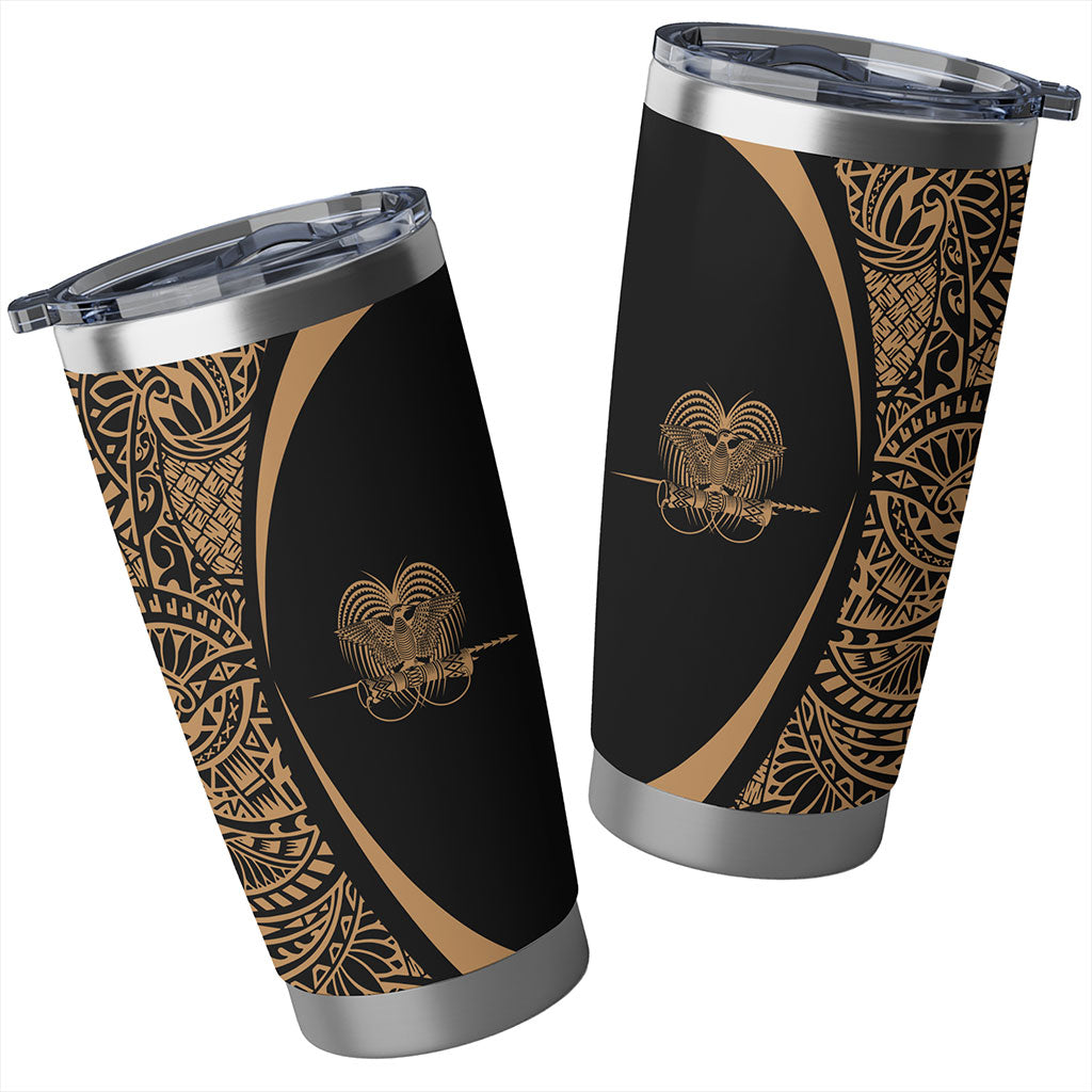 Papua New Guinea Tumbler Lauhala Circle Style Gold