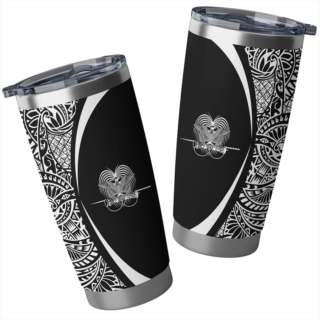 Papua New Guinea Tumbler Lauhala Circle Style White