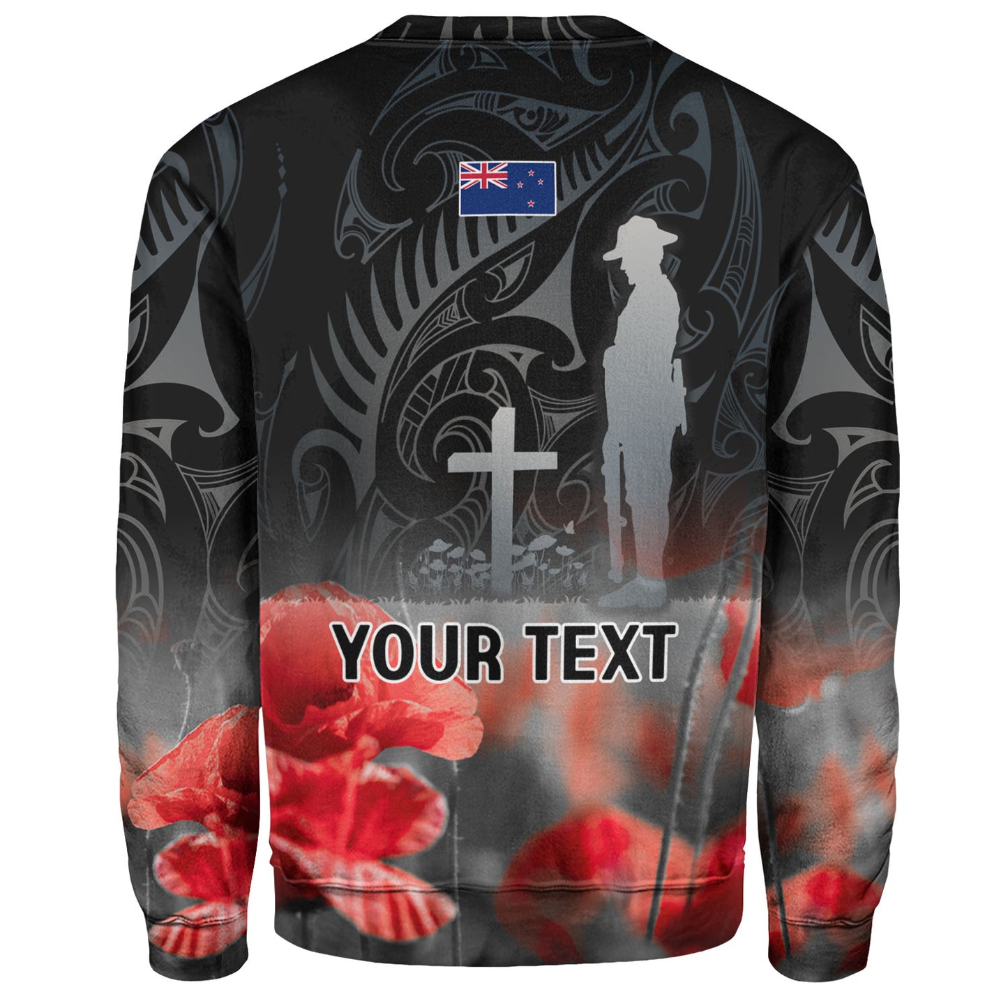 New Zealand Custom Personalised Sweatshirt  Anzac Day Silver Fern Maori Style