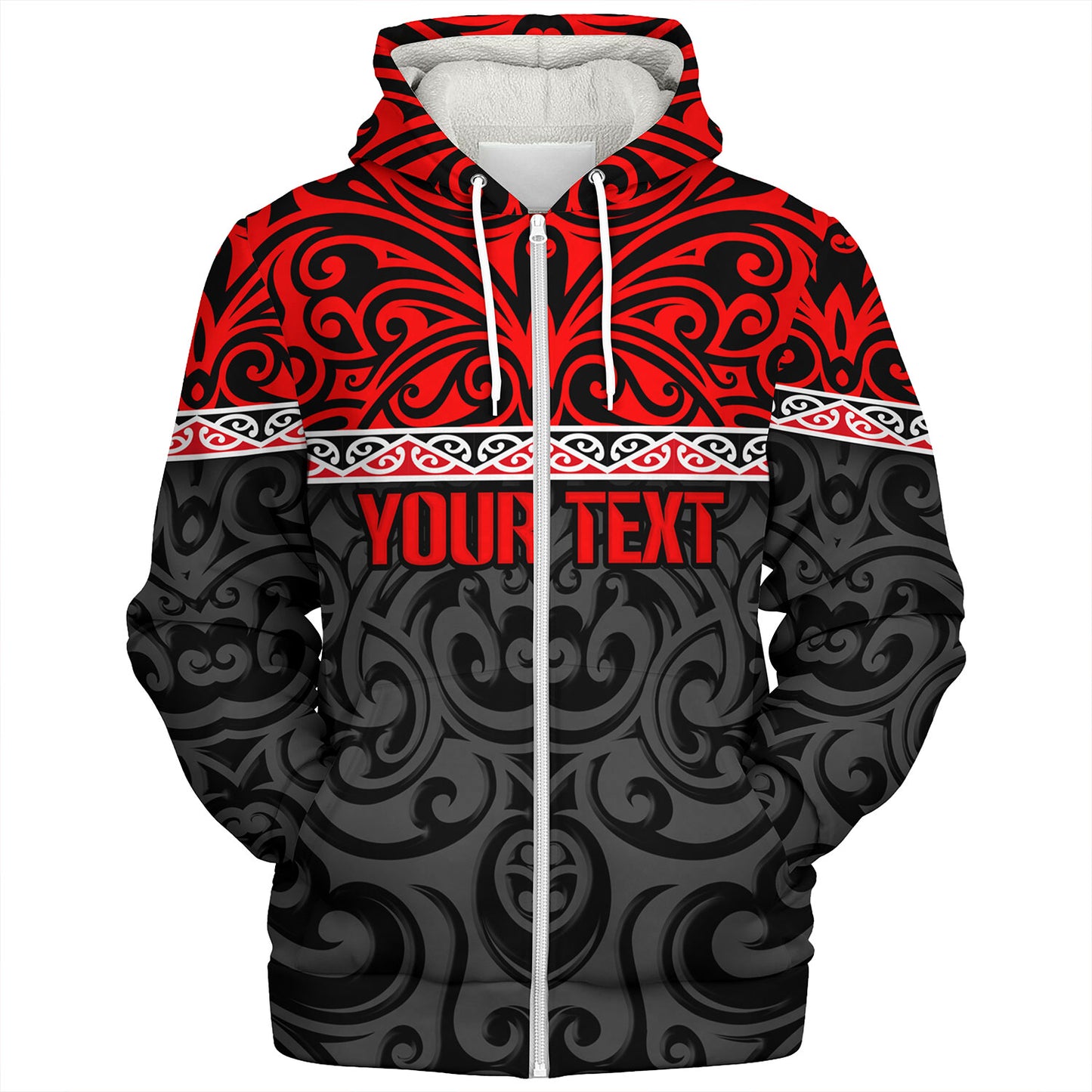 New Zealand Custom Personalised Sherpa Hoodie Aotearoa Kowhaiwhai Patterns