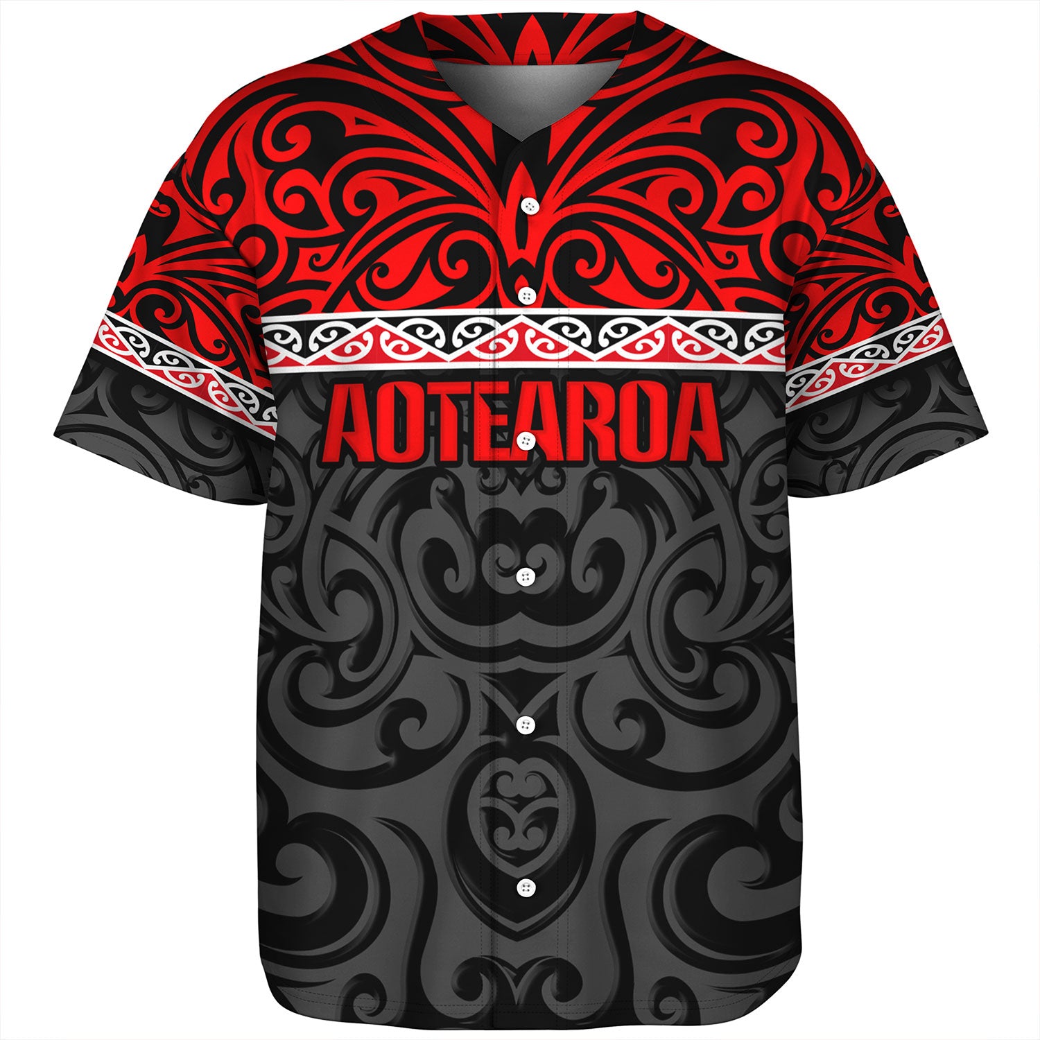New Zealand Custom Personalised Baseball Shirt Aotearoa Kowhaiwhai Patterns