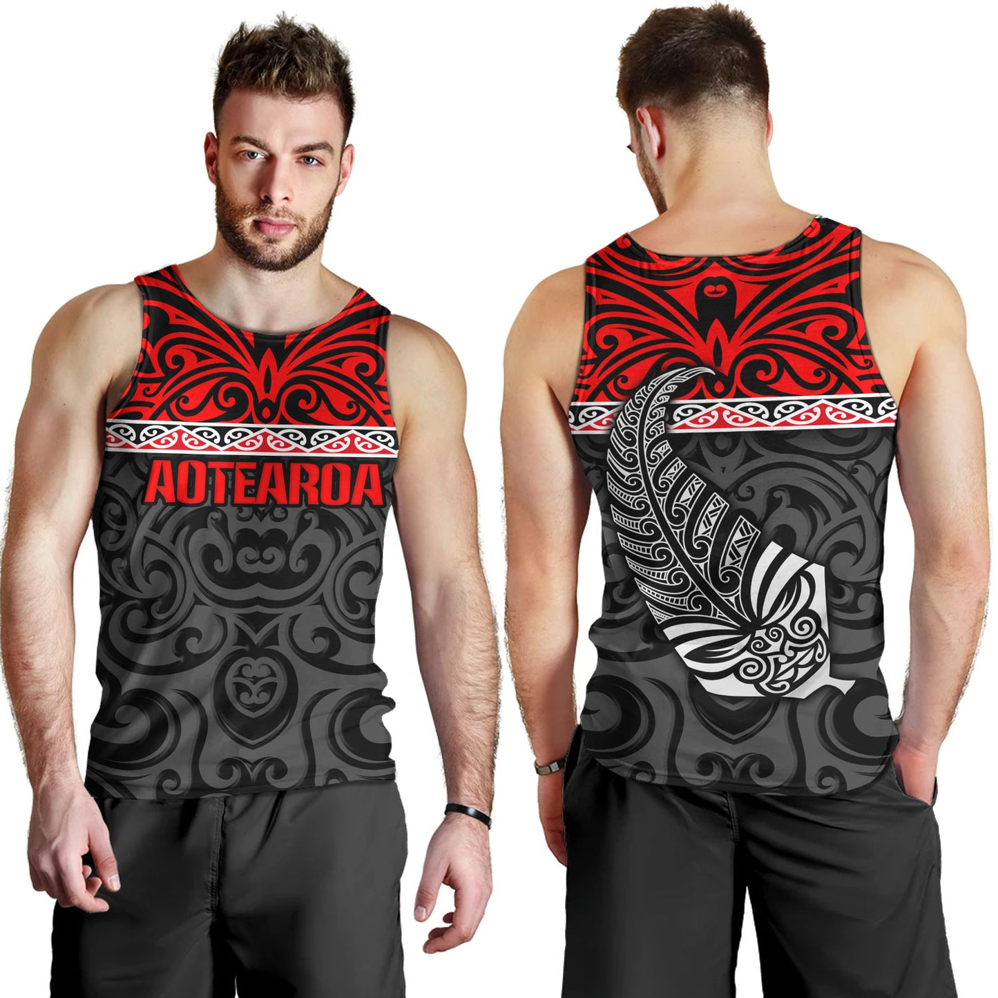 New Zealand Custom Personalised Tank Top Aotearoa Kowhaiwhai Patterns
