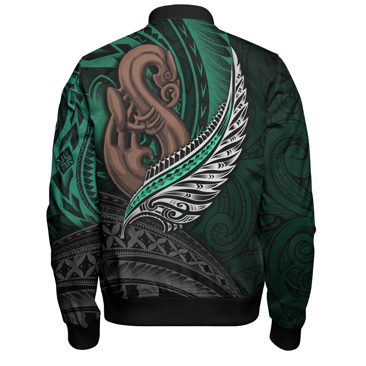 New Zealand Custom Personalised Bomber Jacket Aotearoa Manaia Maori Patterns