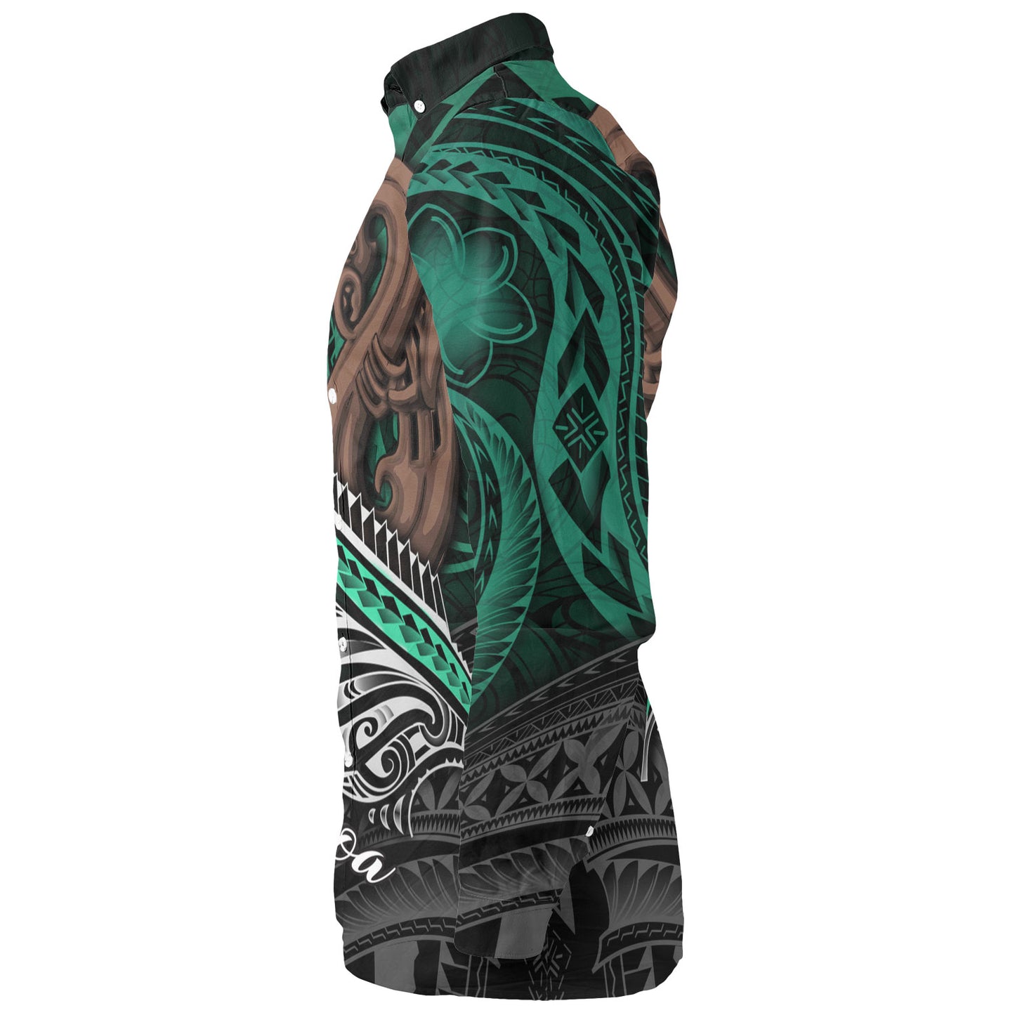 New Zealand Custom Personalised Long Sleeve Shirt Aotearoa Manaia Maori Patterns