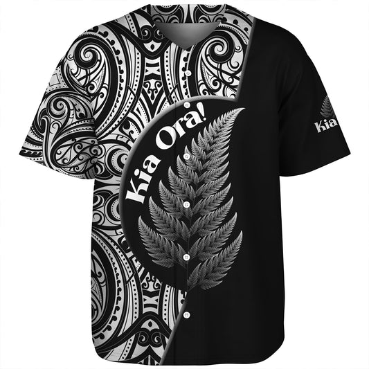 New Zealand Custom Personalised Baseball Shirt Kia Ora Silver Ferns Style