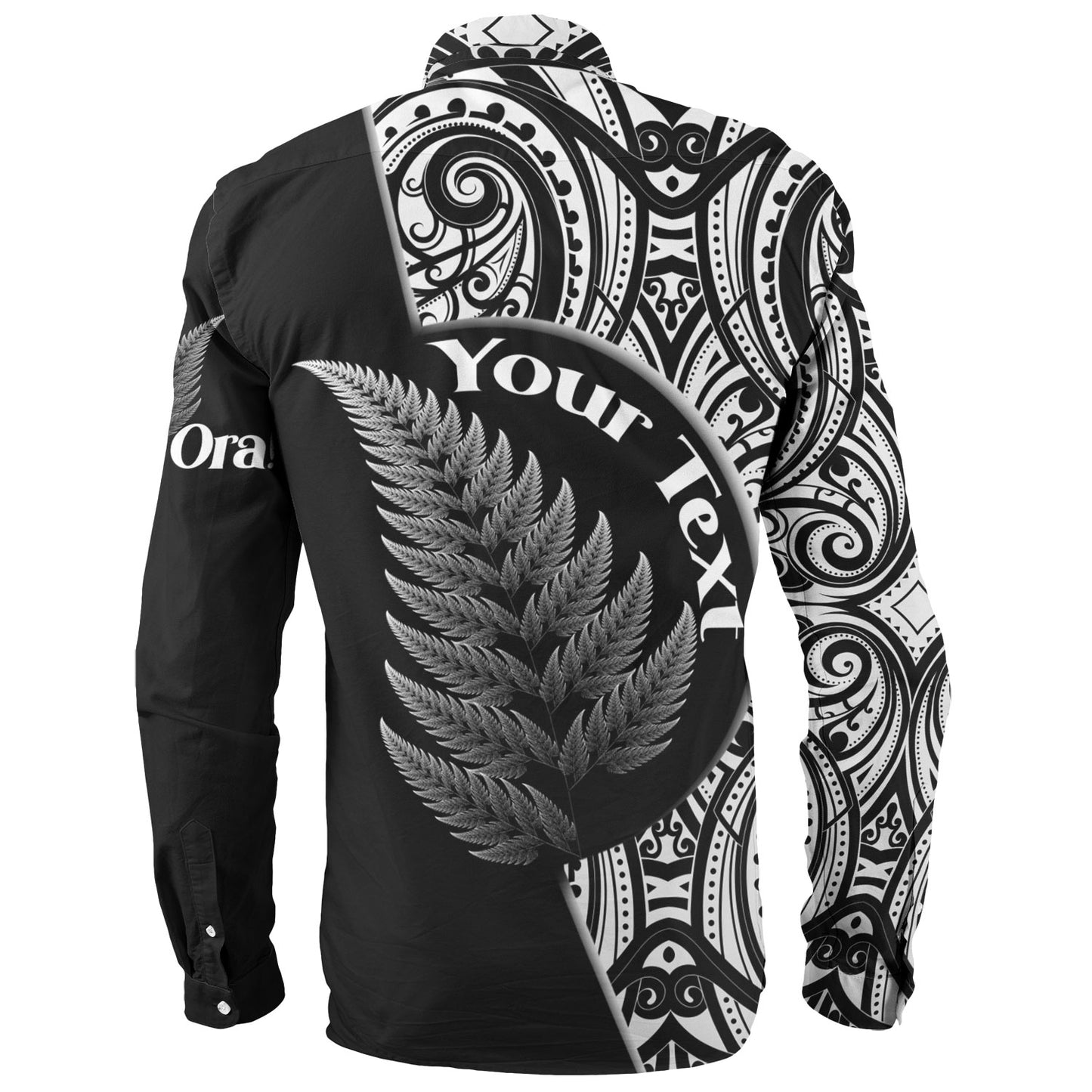New Zealand Custom Personalised Long Sleeve Shirt Kia Ora Silver Ferns Style