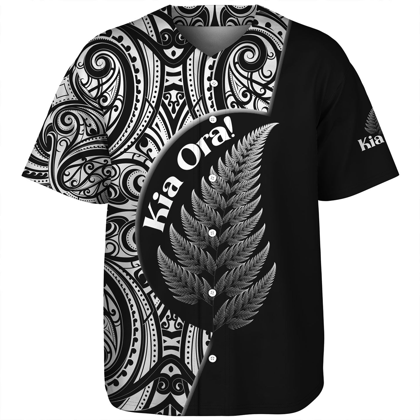 New Zealand Custom Personalised Baseball Shirt Kia Ora Silver Ferns Style