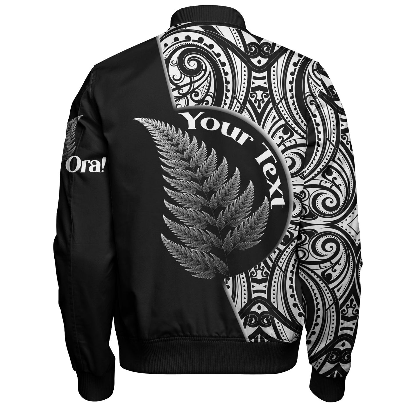 New Zealand Custom Personalised Bomber Jacket Kia Ora Silver Ferns Style