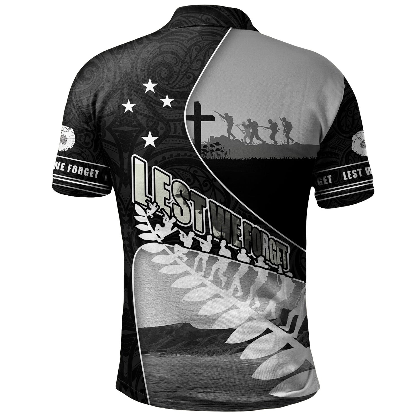 New Zealand Polo Shirt Lest We Forget Anzac Bay Beach