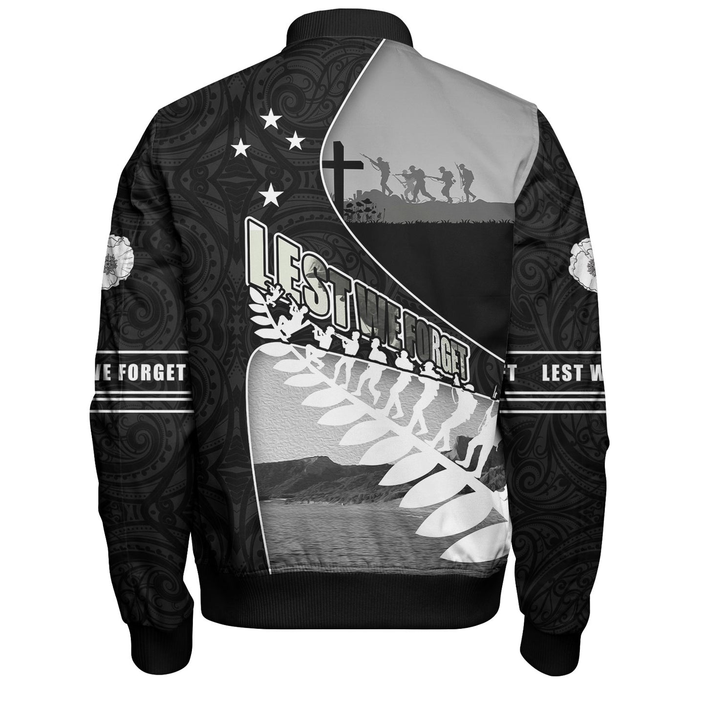 New Zealand Bomber Jacket Lest We Forget Anzac Bay Beach