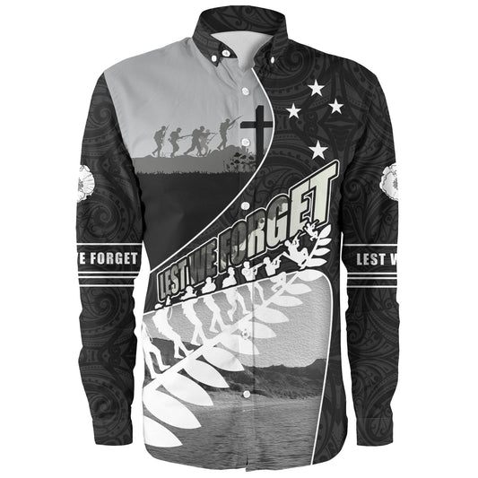 New Zealand Long Sleeve Shirt Lest We Forget Anzac Bay Beach