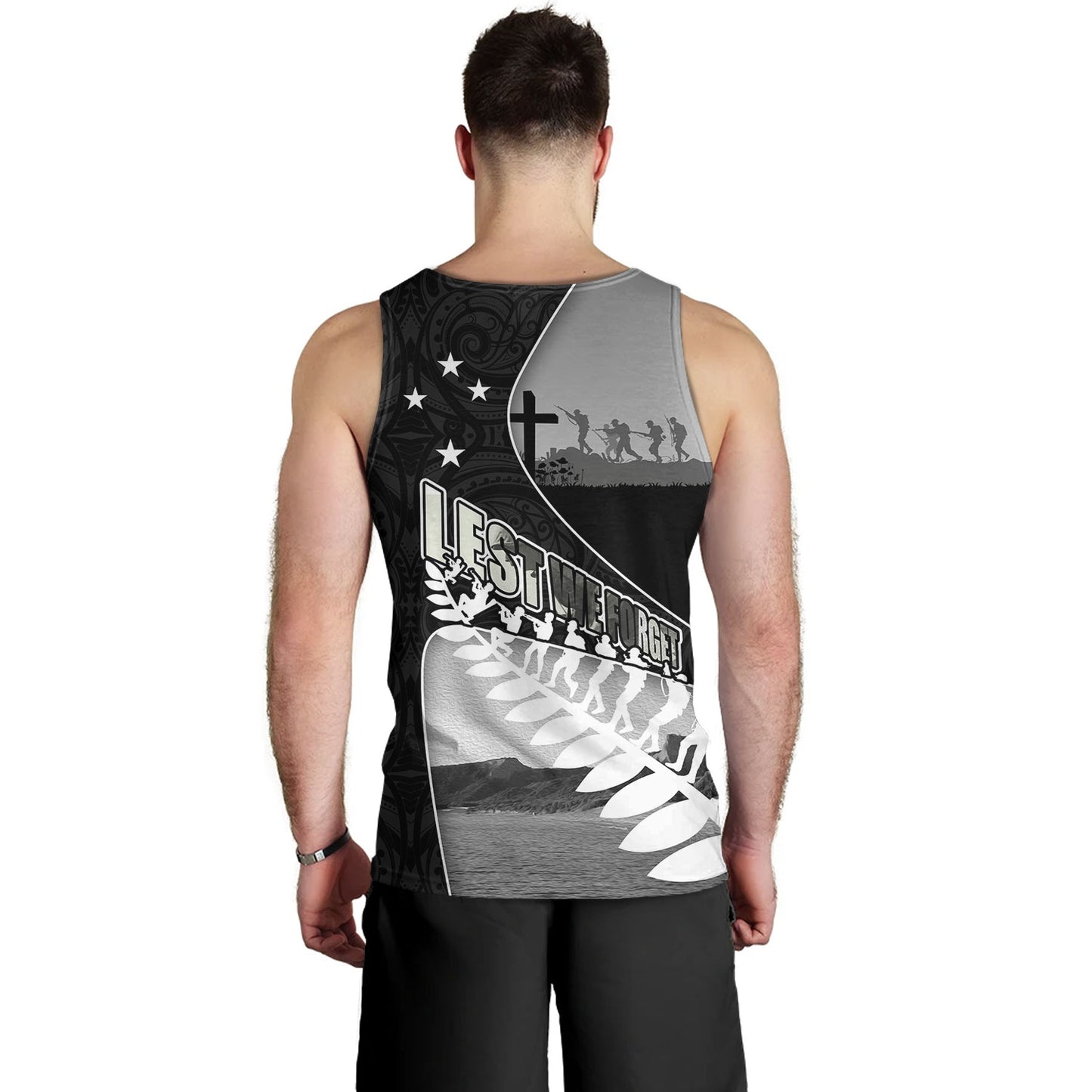 New Zealand Tank Top Lest We Forget Anzac Bay Beach