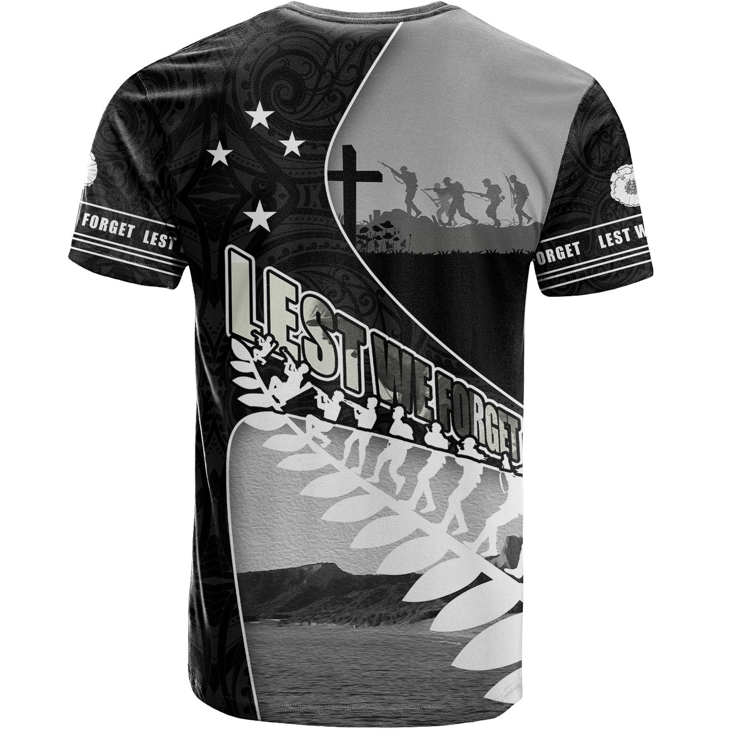 New Zealand T-Shirt Lest We Forget Anzac Bay Beach