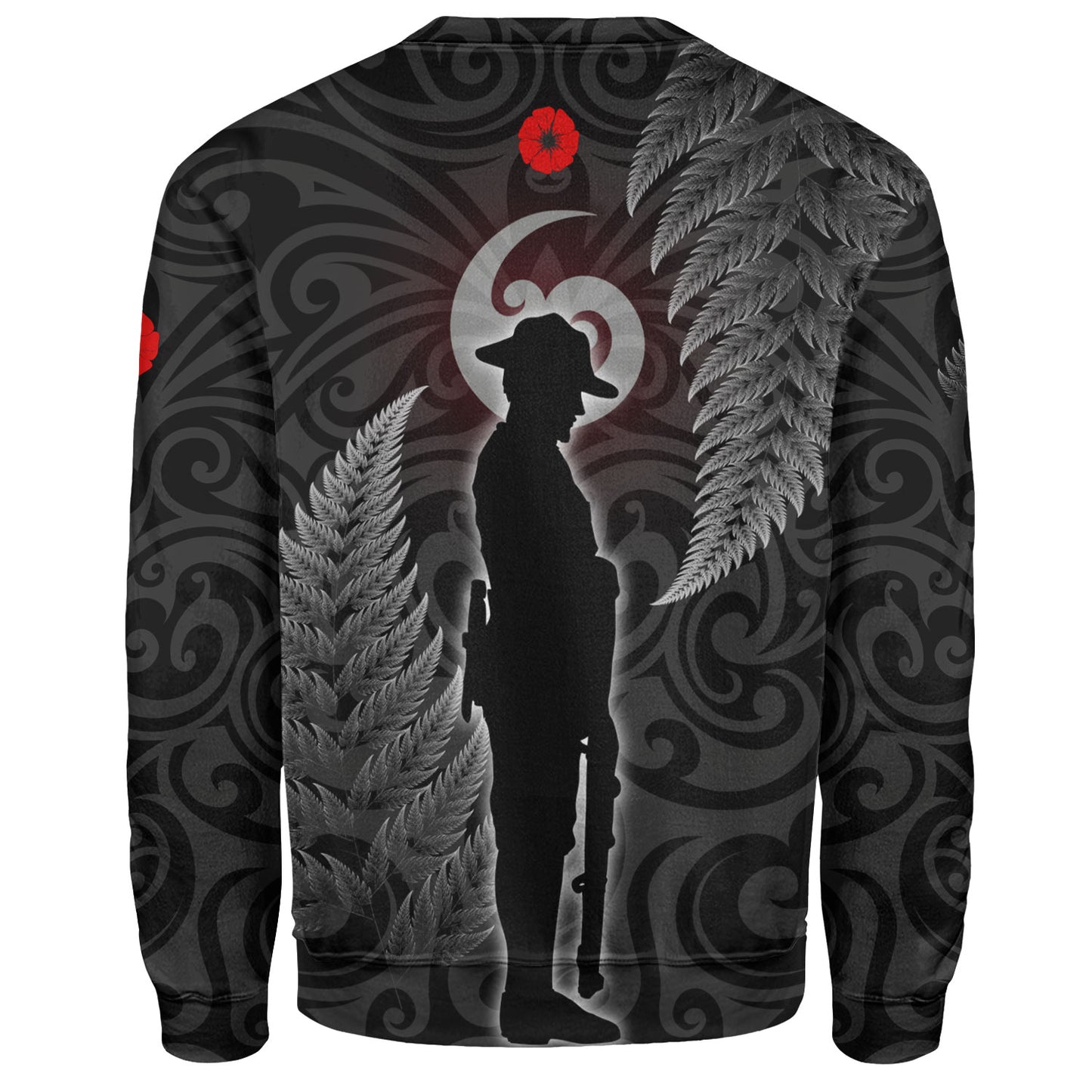 New Zealand Custom Personalised Sweatshirt Lest We Forget Koru Maori Pattern