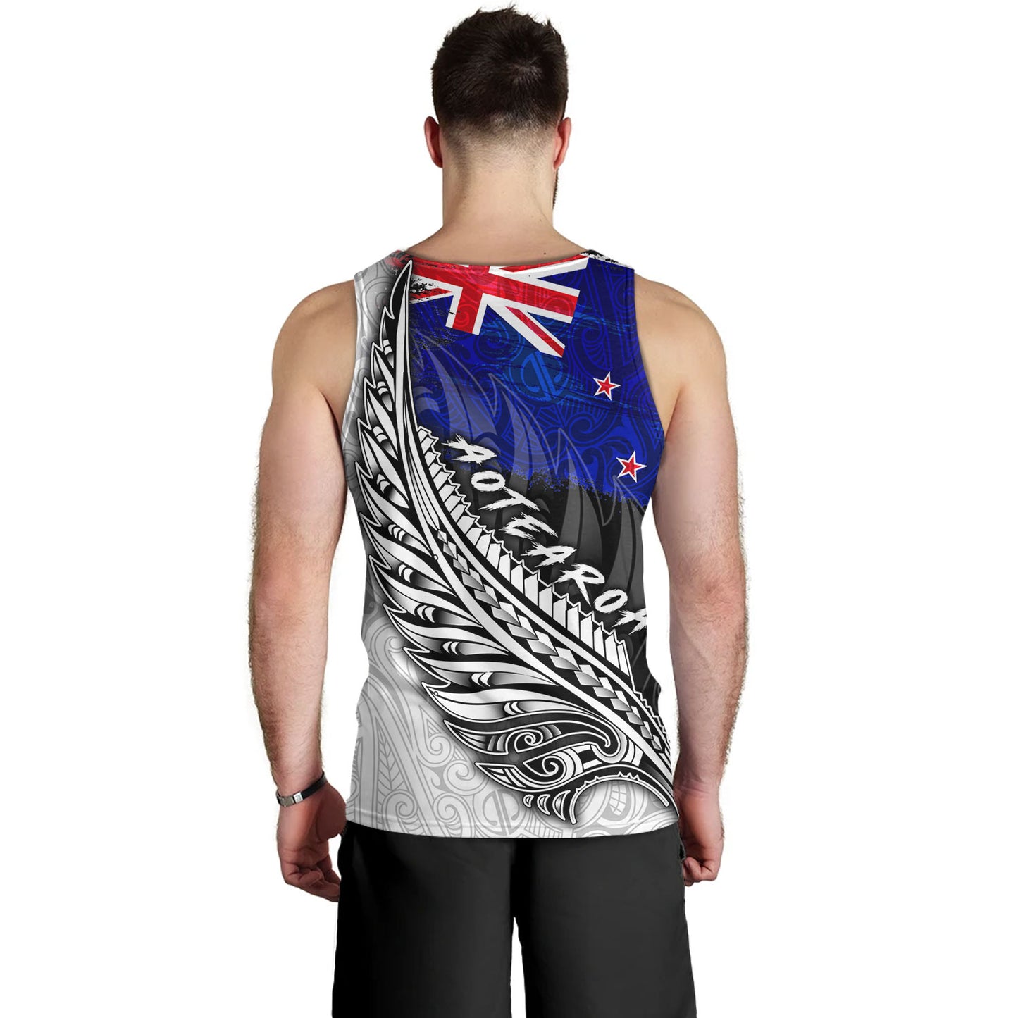 New Zealand Custom Personalised Tank Top Maori Silver Fern Flag Vibes