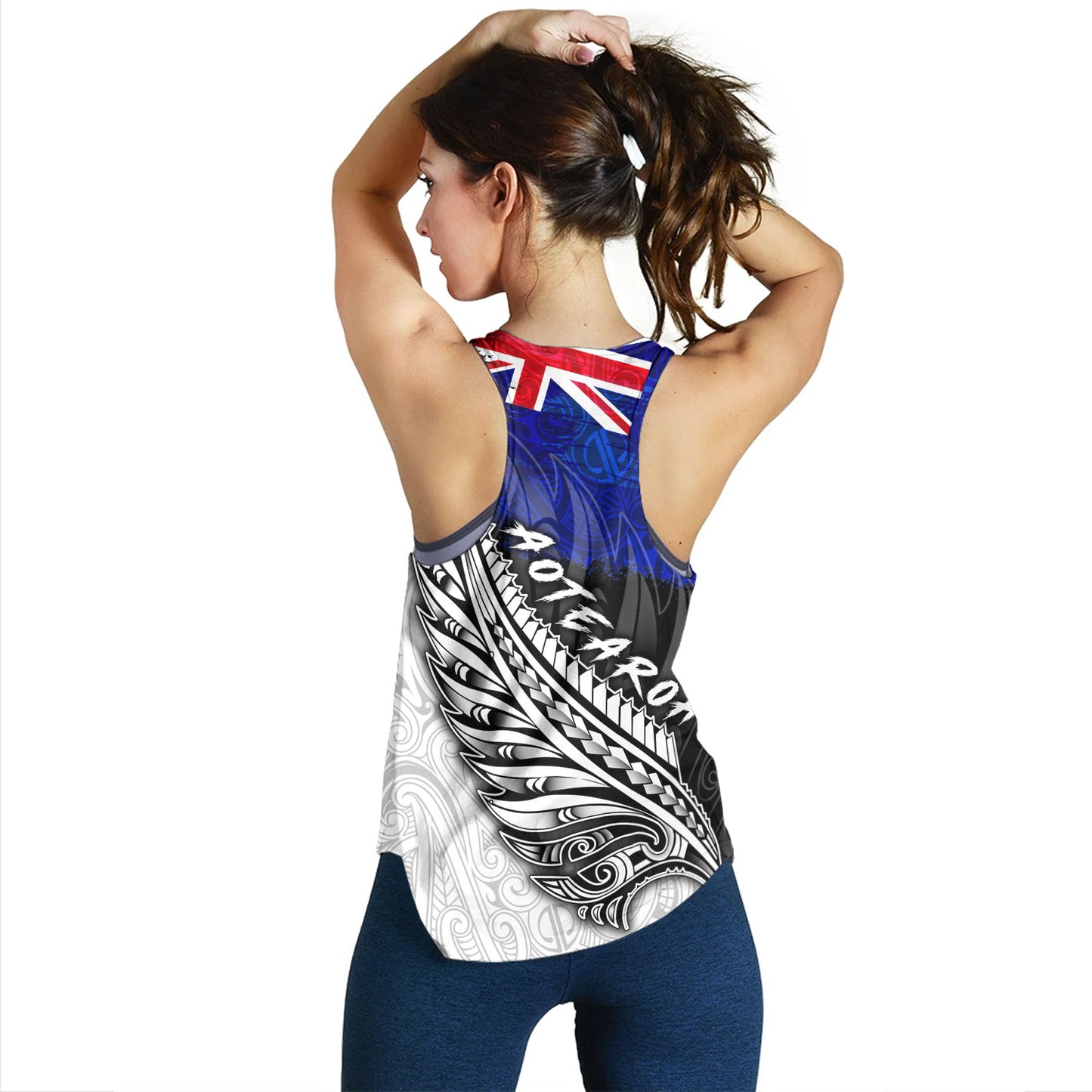 New Zealand Custom Personalised Women Tank Maori Silver Fern Flag Vibes