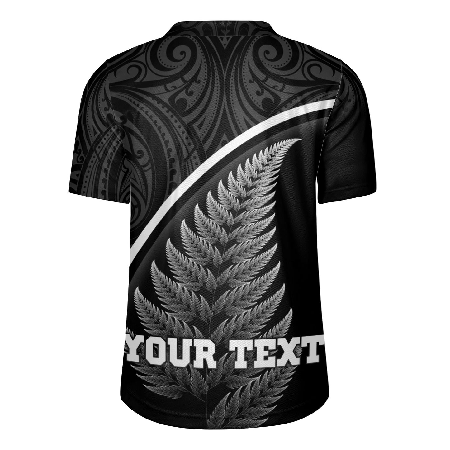 New Zealand Custom Personalised Rugby Jersey Maori Style Ethnic Curve Design