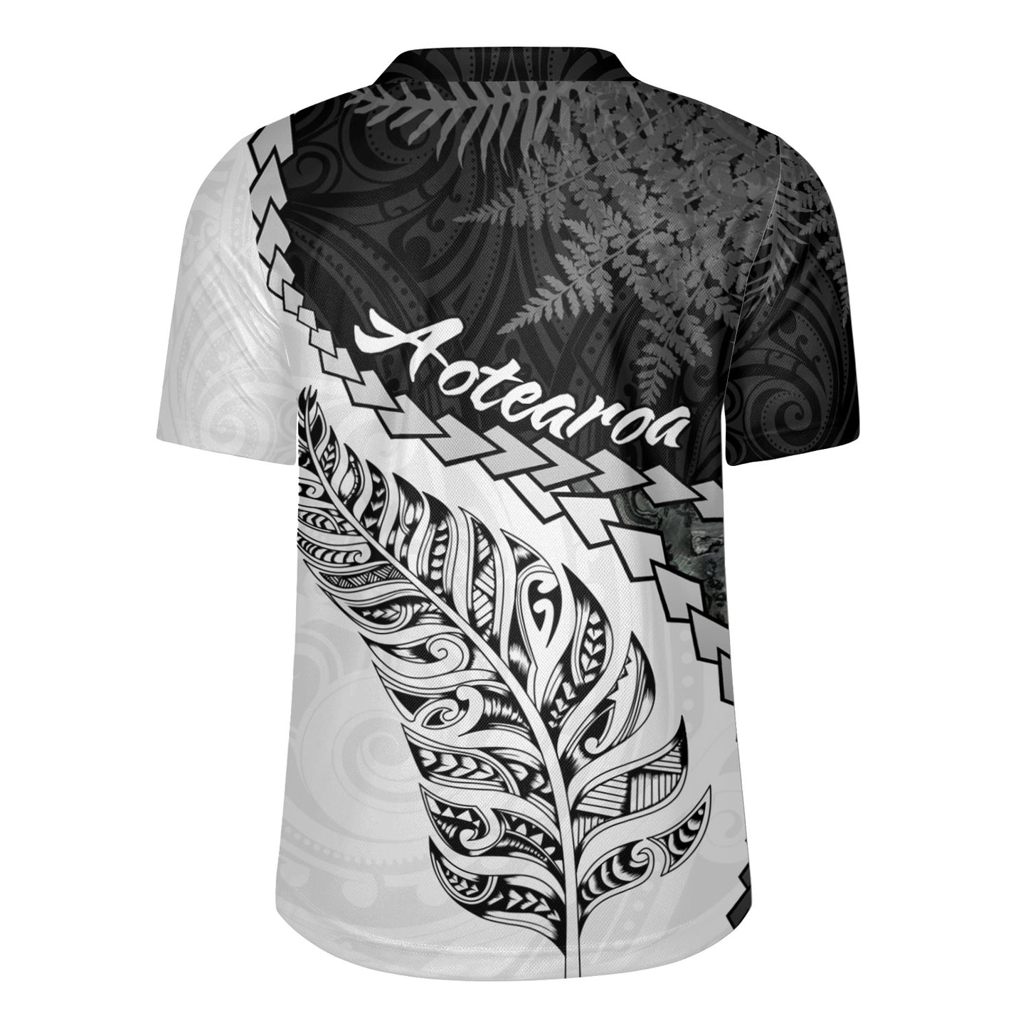 New Zealand Custom Personalised Rugby Jersey Silver Fern Maori Pattern