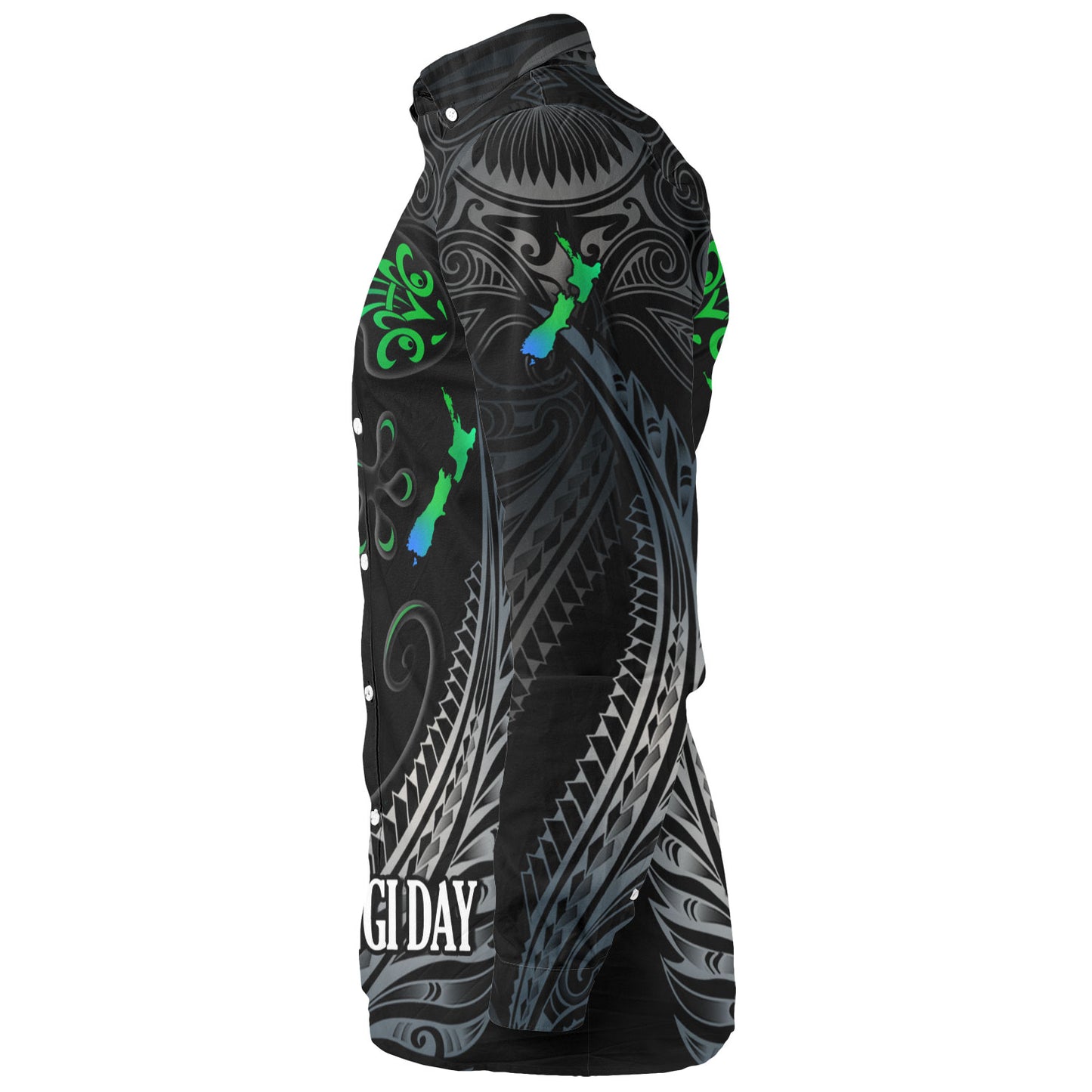 New Zealand Custom Personalised Long Sleeve Shirt Waitangi Day Ethnic Lizard Maori Patterns