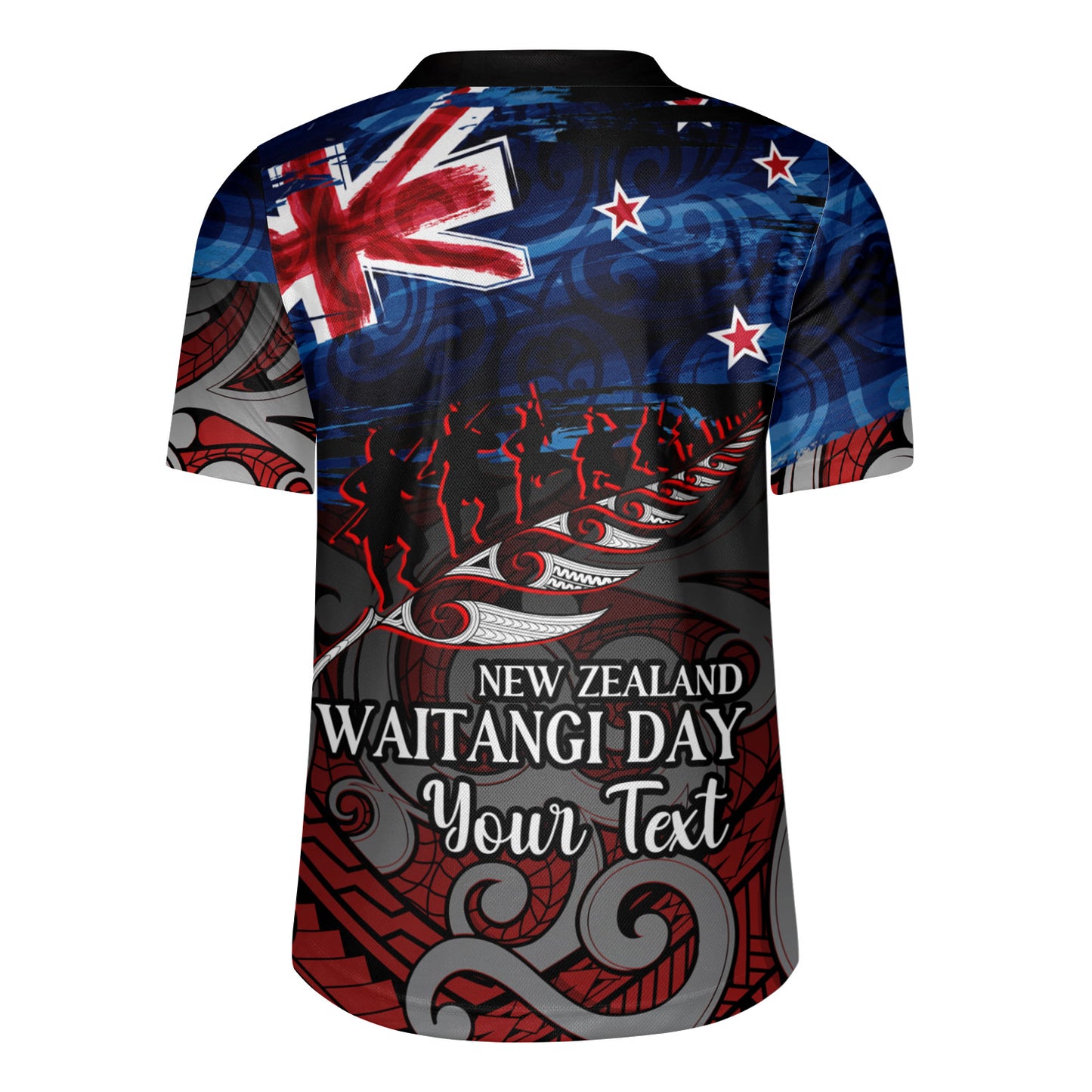 New Zealand Custom Personalised Rugby Jersey Waitangi Day Maori Patterns