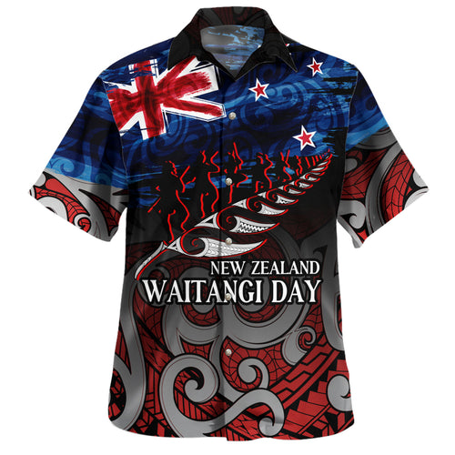 New Zealand Custom Personalised Hawaiian Shirt Waitangi Day Maori Patterns