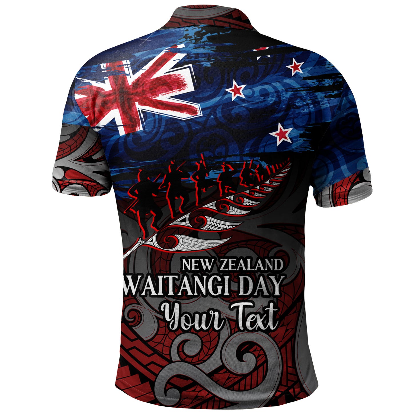 New Zealand Custom Personalised Polo Shirt Waitangi Day Maori Patterns