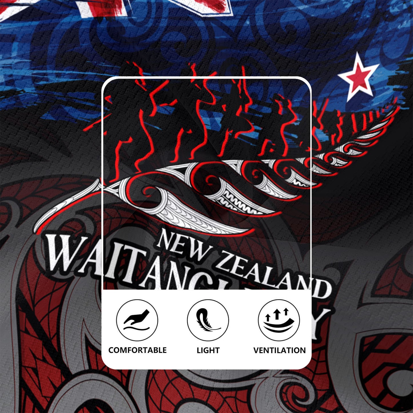 New Zealand Custom Personalised Rugby Jersey Waitangi Day Maori Patterns