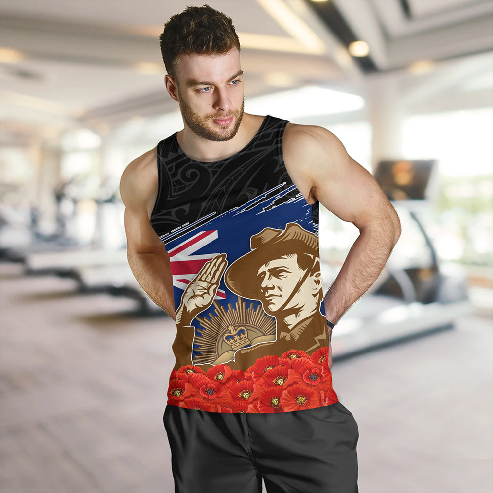 New Zealand Tank Top Custom Remembrance Day The Red Poppy