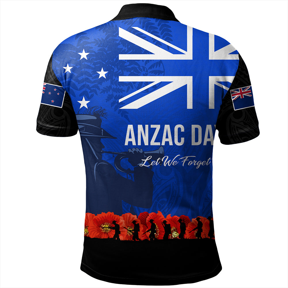New Zealand Polo Shirt Flag Anzac Day And Red Poppy