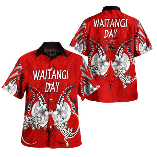 New Zealand Hawaiian Shirt - Waitangi Day Lizards Maori Patterns