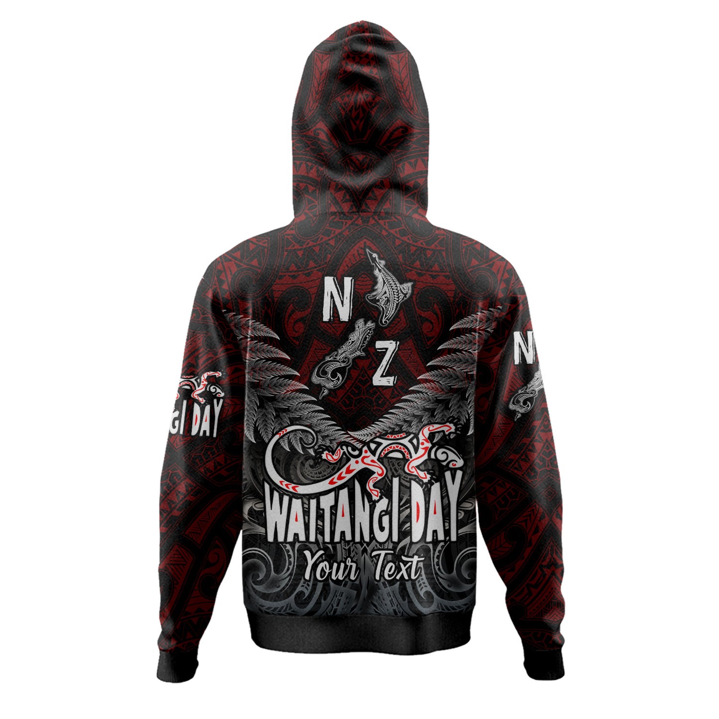 New Zealand Hoodie - Custom Waitangi Day New Zealand Map Silver Fern