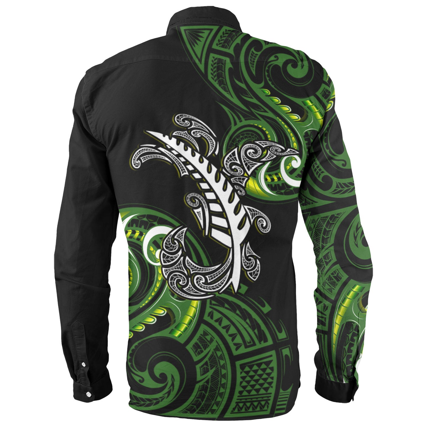 New Zealand Long Sleeve Shirt - Aotearoa Silver Fern Maori Patterns