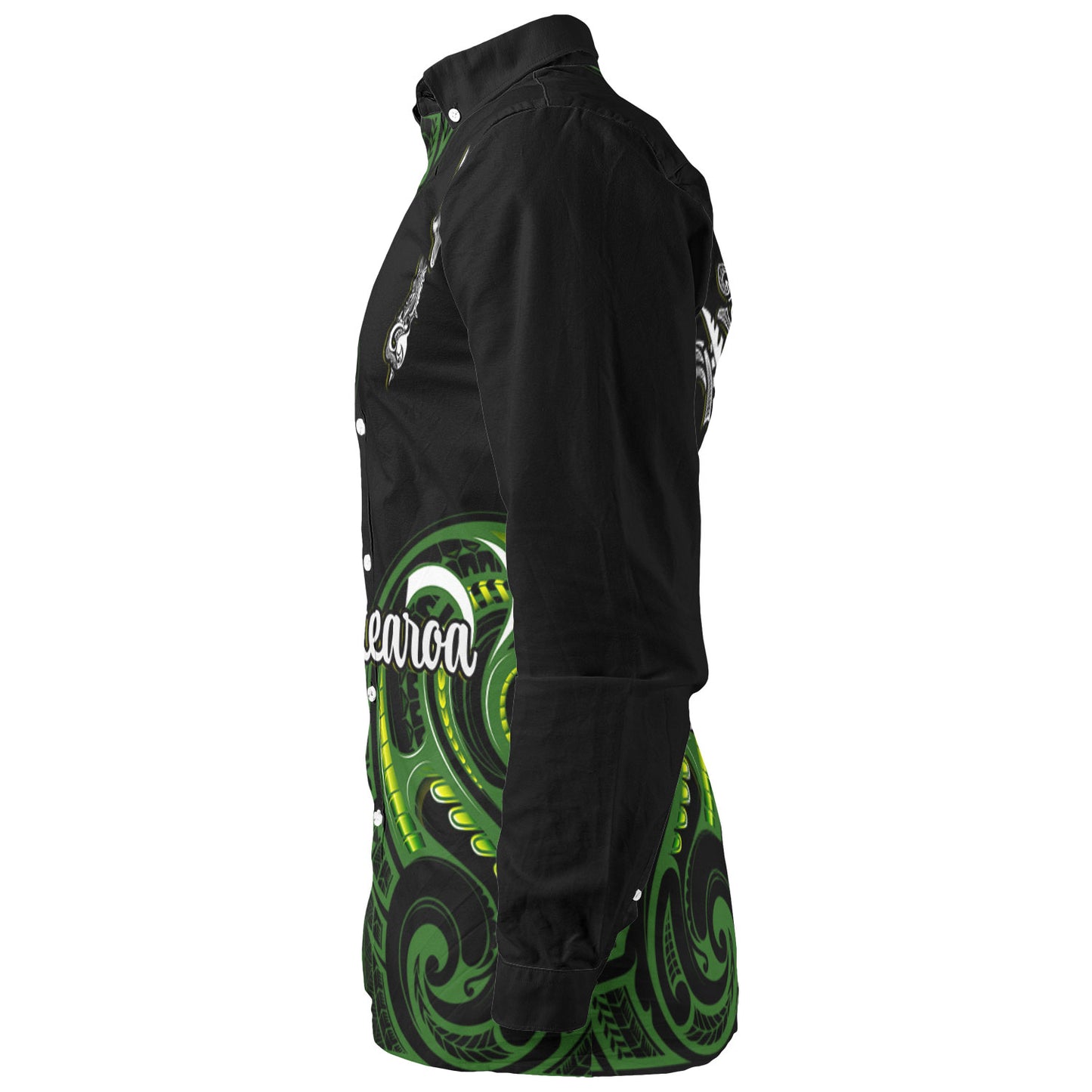 New Zealand Long Sleeve Shirt - Aotearoa Silver Fern Maori Patterns