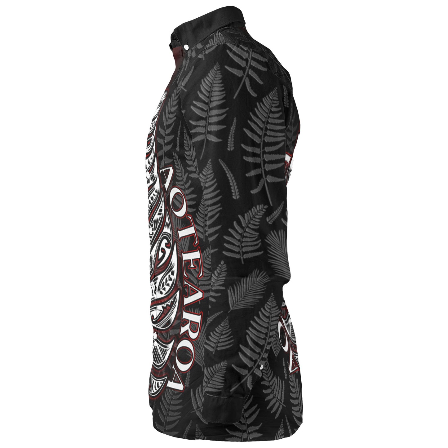 New Zealand Long Sleeve Shirt - Aotearoa Silver Fern With Kiwi Bird Maori Style