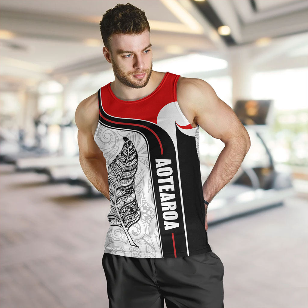New Zealand Tank Top Maori Aotearoa Silver Fern Symbols Tattoo