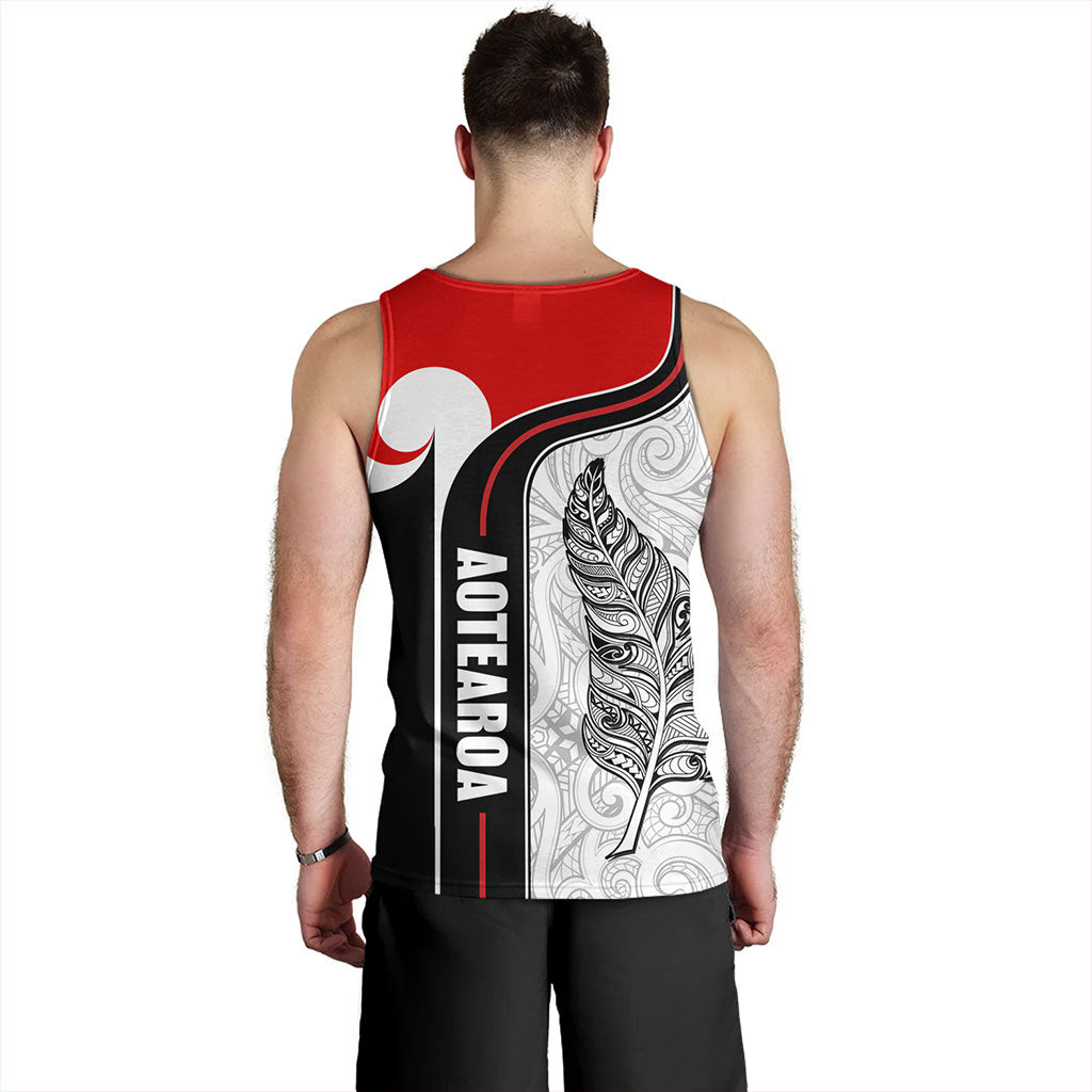 New Zealand Tank Top Maori Aotearoa Silver Fern Symbols Tattoo