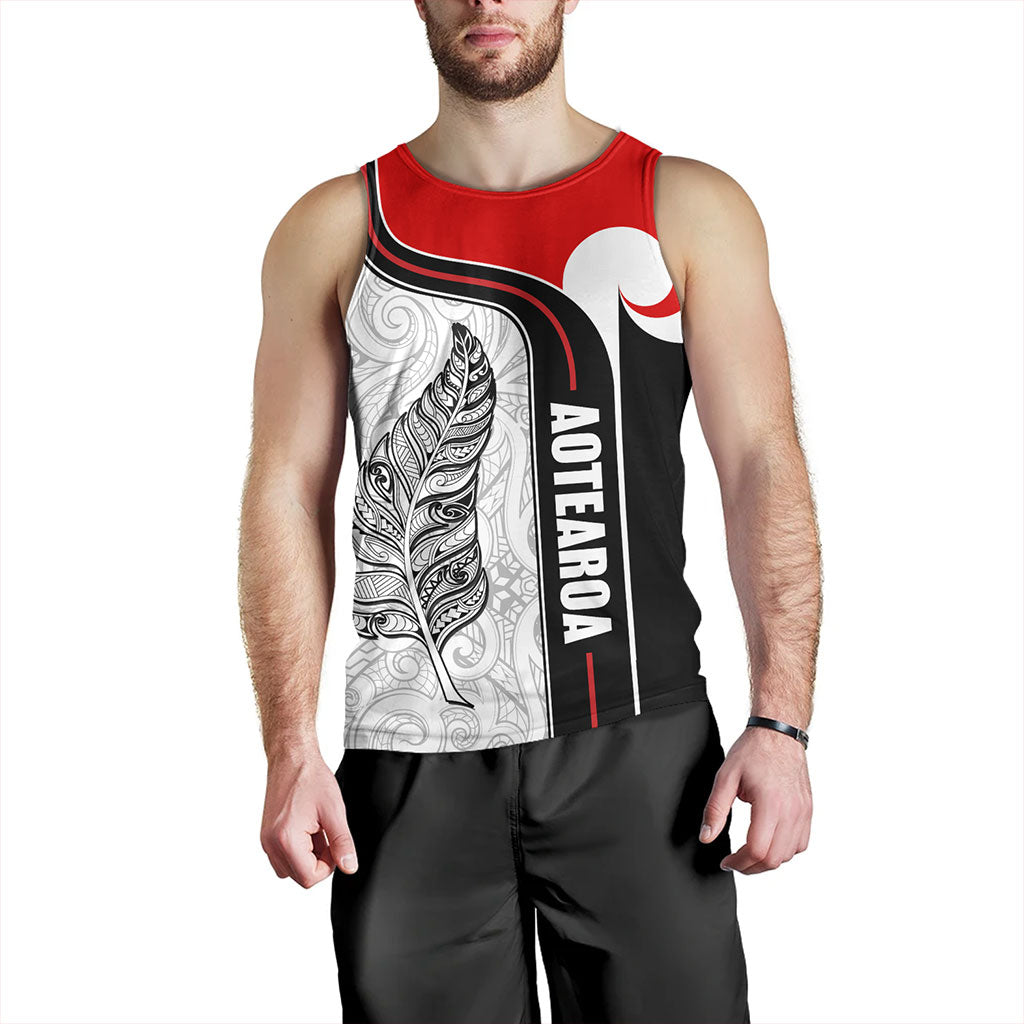 New Zealand Tank Top Maori Aotearoa Silver Fern Symbols Tattoo