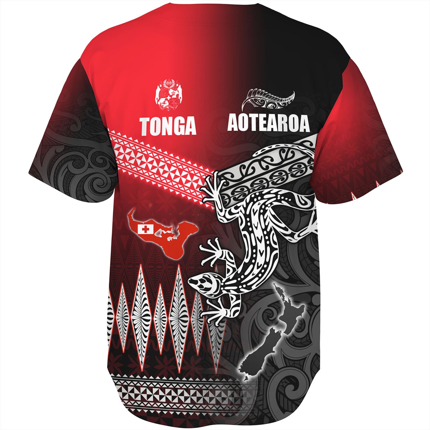 New Zealand Maori Aotearoa Tonga Baseball Shirt