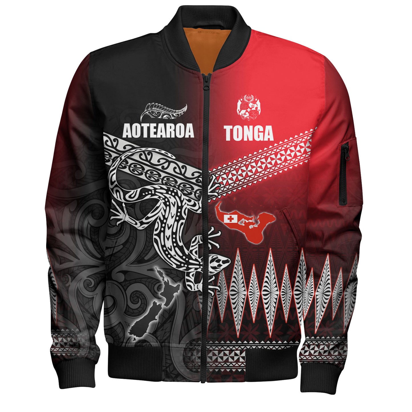 New Zealand Maori Aotearoa Tonga Bomber Jacket