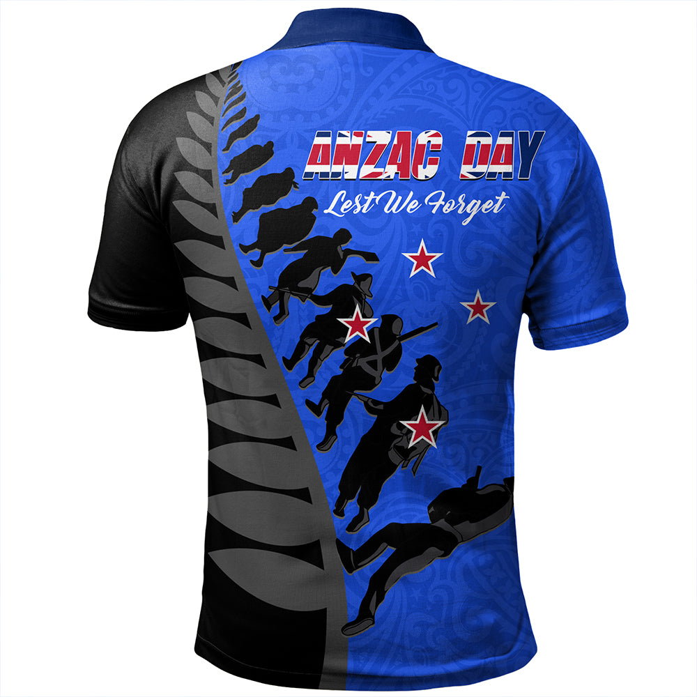 New Zealand Polo Shirt Maori Tribal Anzac Day Lest We Forget